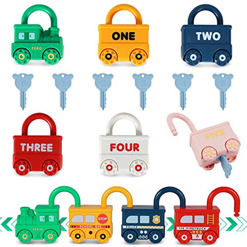 Kizmyee 6 Stück Schloss mit Schlüssel Kinder, Montessori Spielzeug, Motorikspielzeug Busy Board Baby Sensorik Spielzeug Schlüssel Kinder Lernspielzeug Geschenk für Mädchen Junge ab 3+ Jahre von Kizmyee