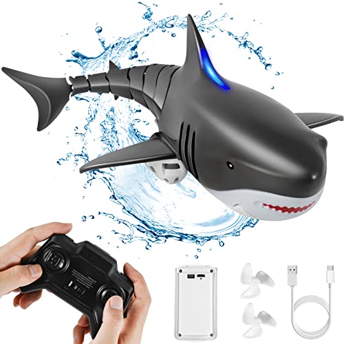 Kiztoys Ferngesteuertes Hai-Spielzeug, 2.4GHz RC Boot Simulation Hai, Shark Spielzeug Pool Wasserspielzeug, Elektrischer Boot Ferngesteuert Spielzeug Geschenk für Jungen und Mädchen von Kiztoys