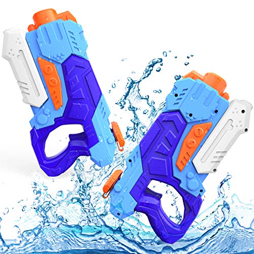 Wasserpistole Spielzeug Kinder Set 2 Stück 600ML Pool Wasserspritzpistolen mit Reichweite 33 Feet Sommer Wassersport, Garten und Strand Wasserpistolen für Kinder von Kiztoys