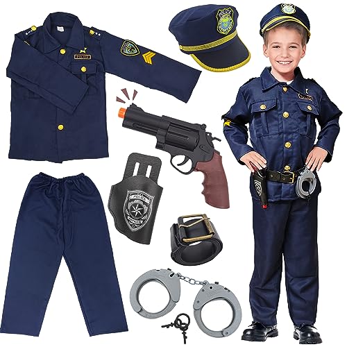 Kizzyland Polizist Offizierskostüm für Kinder, Deluxe Polizeikostüm mit Zubehör, Halloween-Kostüme für Jungen und Mädchen, Rollenspiel-Set für Halloween, Renntag, S Kizzyland Polizist Offizierskostüm für Kinder, Deluxe Polizeikostüm mit Zubehör, Halloween-Kostüme für Jungen und Mädchen, Rollenspiel-Set für Halloween, Renntag, S von Kizzyland