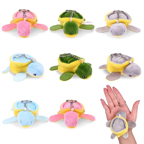 8 Stück kleine Schildkröten-Plüschtier-Schlüsselanhänger, weiche Meeresschildkröte, Tier-Plüschtiere, entzückende Stofftier-Schlüsselanhänger für Geburtstag, Strand, Ozean, Partyzubehör 8 Stück kleine Schildkröten-Plüschtier-Schlüsselanhänger, weiche Meeresschildkröte, Tier-Plüschtiere, entzückende Stofftier-Schlüsselanhänger für Geburtstag, Strand, Ozean, Partyzubehör von Kklolai