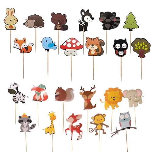 23 Stück Waldtiere Tortendeko, Safari Muffin Deko Kuchendekoration, Cartoon Waldtiere Kuchendeko, Woodland Cupcake Topper Dessert Picks, für Junge Mädchen Kinder Geburtstag Party 23 Stück Waldtiere Tortendeko, Safari Muffin Deko Kuchendekoration, Cartoon Waldtiere Kuchendeko, Woodland Cupcake Topper Dessert Picks, für Junge Mädchen Kinder Geburtstag Party von KkvoGmle