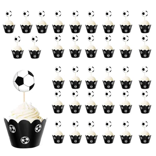 72 Stück Fussball Cupcake Topper, Muffins Deko Fussball Muffin Deko, Fussball Party Tortenaufleger, Fussball Cupcake Wrapper, Fussball Party Tortenaufleger Geburtstagsfeie Babyparty Fußball-Mottoparty 72 Stück Fussball Cupcake Topper, Muffins Deko Fussball Muffin Deko, Fussball Party Tortenaufleger, Fussball Cupcake Wrapper, Fussball Party Tortenaufleger Geburtstagsfeie Babyparty Fußball-Mottoparty von KkvoGmle