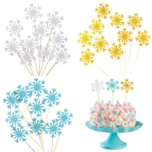 Schneeflocken Deko Dekoration für Kuchen, 30 Stück Schneeflocke Kuchen Topper Glitzer Cupcake Topper, Schneeflocken Frozen Tortendeko für Torten, Zucker, Weihnachten Tortendeko Schneeflocken Deko Dekoration für Kuchen, 30 Stück Schneeflocke Kuchen Topper Glitzer Cupcake Topper, Schneeflocken Frozen Tortendeko für Torten, Zucker, Weihnachten Tortendeko von KkvoGmle