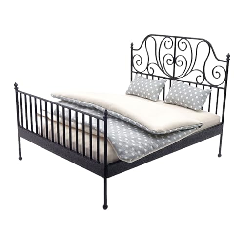 Europäische Landstile Dollhouses Eisen Doppelbett Mit Abnehmbarer Betten 1/12 Skala Miniaturanzeige Möbel Europäische Landstile Dollhouses Eisen Doppelbett Mit Abnehmbarer Betten 1/12 Skala Miniaturanzeige Möbel von Klaisy