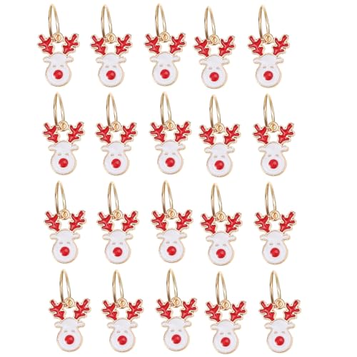 Klaisy 20 Stück exquisite lange Haarringe für Weihnachten, Flechten, Dekoration, Zubehör-Set für Kinder, Weihnachten, Party, Musik, Festival, Kopfschmuck für Erwachsene von Klaisy