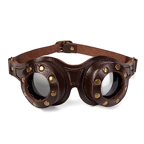 Klaisy Einstellbare Pu LeaThervintage Steampunk Goggles Halloween Cosplay Cosplay Accessoires Frauen Dekorative Brille Zum Reiten Klaisy Einstellbare Pu LeaThervintage Steampunk Goggles Halloween Cosplay Cosplay Accessoires Frauen Dekorative Brille Zum Reiten von Klaisy