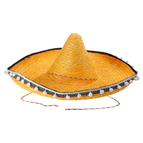 Klaisy Festliche Mexikanische Sombrero 20/40/60 Cm Durchmesser Hawaiian Styles Mit Weißem Pompoms Strohhut Klaisy Festliche Mexikanische Sombrero 20/40/60 Cm Durchmesser Hawaiian Styles Mit Weißem Pompoms Strohhut von Klaisy
