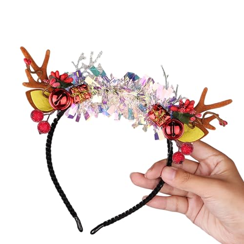 Klaisy Festlicher Haarreif für Weihnachten, Hirschgeweih, Haarreifen für Erwachsene, Kinder, Urlaub, Motto-Kostüm, Partybevorzugung, Kopfschmuck, Weihnachts-Stirnband, Haarband, Party-Zubehör Klaisy Festlicher Haarreif für Weihnachten, Hirschgeweih, Haarreifen für Erwachsene, Kinder, Urlaub, Motto-Kostüm, Partybevorzugung, Kopfschmuck, Weihnachts-Stirnband, Haarband, Party-Zubehör von Klaisy