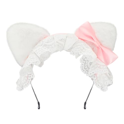 Klaisy Halloween-Rollenspiel-Kopfschmuck mit Tierohren, mit pelziger Stoff-Spitze, Schleife, für den ganzen Tag, Foto-Requisiten, verstellbare Tierohren, Haarband Klaisy Halloween-Rollenspiel-Kopfschmuck mit Tierohren, mit pelziger Stoff-Spitze, Schleife, für den ganzen Tag, Foto-Requisiten, verstellbare Tierohren, Haarband von Klaisy