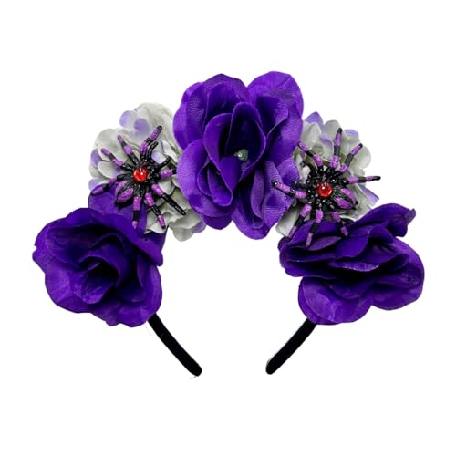 Klaisy Halloween-Spinnen Stirnbänder Mädchen Kopfbedeckung Spinnen Blume Maskeraden Halloween Braut Schädel Party Gothic Rose Kopfschmuck Klaisy Halloween-Spinnen Stirnbänder Mädchen Kopfbedeckung Spinnen Blume Maskeraden Halloween Braut Schädel Party Gothic Rose Kopfschmuck von Klaisy