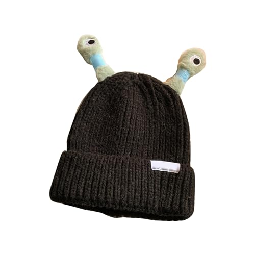 Klaisy Neuheit Strick Für Frauen Mit Leuchtenden Antennen Lustige Schädelhut Cartoon Frosch Pullover Halloween Party von Klaisy