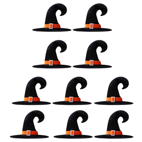 Klaisy Packung Von 10 Halloween Hexenhut Für Kostümpartys Soft Velvets Assistent Caps Für Erwachsene Und Teenager Cosplay Accessoires von Klaisy