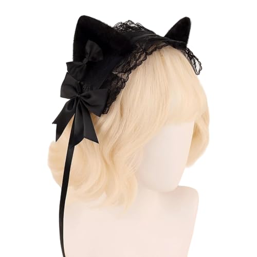 Klaisy Spitzen-Haarbänder, bezaubernde Foto-Requisiten, Halloween, Anime, Stirnbänder, Party-Kopfschmuck, lustige Spitze für Musikfestivals, modische Kopfbedeckung von Klaisy