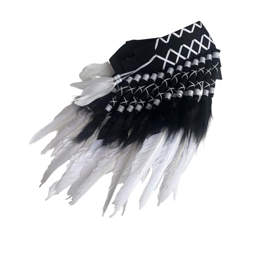Klaisy Traditioneller gefiederter Kopfschmuck für Cosplay, Festival, Haarschmuck für ethnische Mode-Liebhaber und Feiertage, Halloween, Party-Kopfschmuck von Klaisy