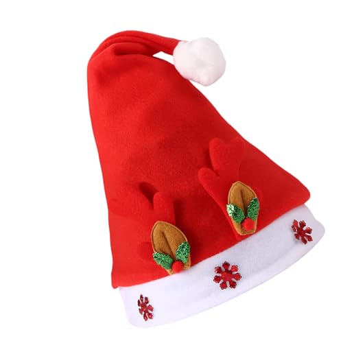 Klaisy Verstellbare Größe Santa Caps Für Weihnachtsfeier Weiche Und Komfortable Mit Geweihen Und Schneeflockenpartyzubehör Klaisy Verstellbare Größe Santa Caps Für Weihnachtsfeier Weiche Und Komfortable Mit Geweihen Und Schneeflockenpartyzubehör von Klaisy