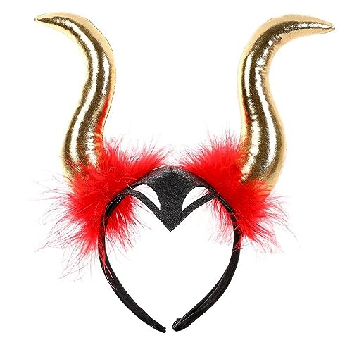 Klaisy Weiches Teufels-Stirnband, Horn, Tierhorn, Haarreifen für Kinder, zeigt überwältigende Tier-Haarbänder, Cartoon-Kostüm, Halloween, Teufelshörner von Klaisy