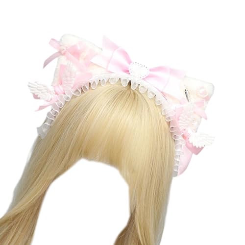 Stylischer Kätzchen-Kopfschmuck, Abschlussbälle, Geburtstag, lustige Kopfbedeckung, Halloween-Schleifen, bezaubernde Haar-Kopfbedeckung, Rollenspiel, Party-Stirnband von Klaisy