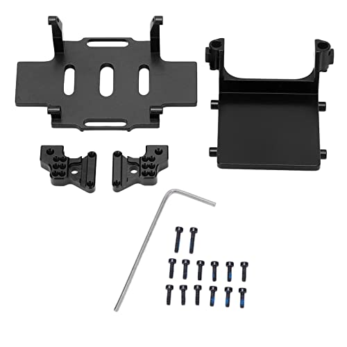 Klanata Aluminium -Legierung ESC -Bracket & Battery Fach & Heck Shock Tower Ersatzzubehör für 1/24 SCX24 RC -Automodelle (Schwarz) von Klanata
