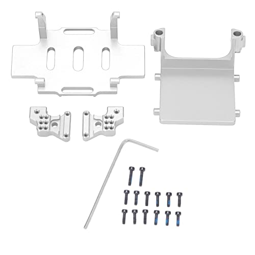 Klanata Aluminium -Legierung ESC -Bracket & Battery Fach & Heck Shock Tower Ersatzzubehör für 1/24 SCX24 RC -Automodelle (Silber) von Klanata
