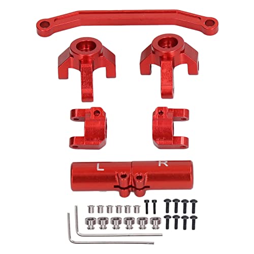 Klanata RC -Lenkung und Achsen -Set Aluminiumlegierung vordere Lenkung und Hinterachse Basis -Upgrade -Kit kompatibel mit ECX -Barrage/RGT/FTX 1/24 Kletterautos Skalierungen (Rot) von Klanata