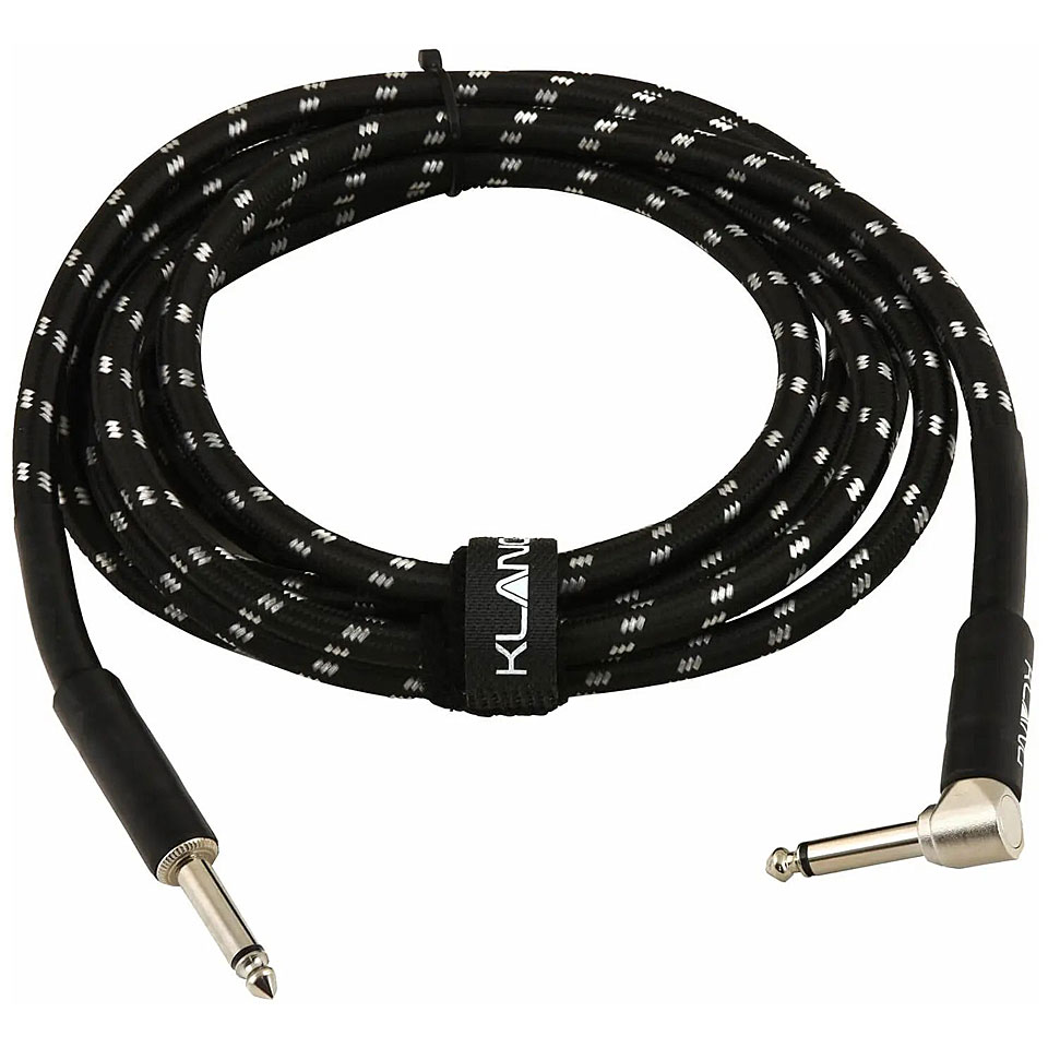 Klang Black Tweed 3 m one angled Instrumentenkabel von Klang