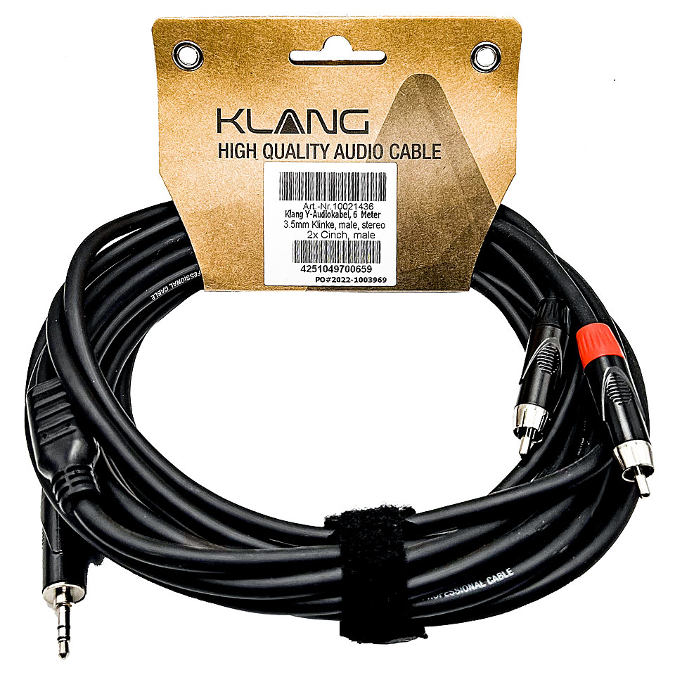 Klang PRO Jack plug mini TRS - 2x Cinch 6 m Y-Kabel von Klang