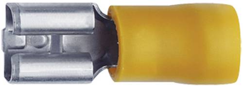 Klauke 750 Flachsteckhülse Steckbreite: 6.3mm Steckdicke: 0.8mm 180° Teilisoliert Gelb von Klauke