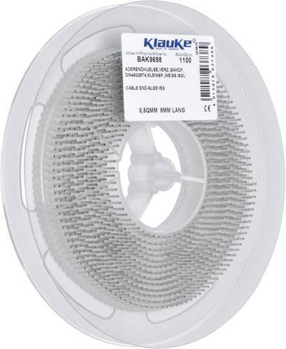 Klauke BAK9698 Aderendhülse 0.5mm² Teilisoliert Weiß 1100 St. Tape on Full reel von Klauke
