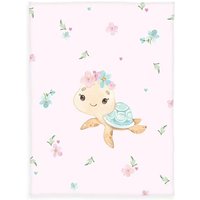Herding 1440260014 - babybest® Baby-Kuscheldecke Little Turtle, Decke, Microfaserflausch, rosa, 75x100cm von Klaus Herding GmbH