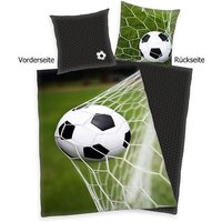 Herding 4459274050 - Fußball Wende-Bettwäsche-Set mit Reißverschluss, Baumwolle, 135x200cm von Klaus Herding GmbH