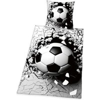 Herding 4459287050 - 3D Fußball Bettwäsche-Set, Baumwolle, 80x80/135x200 cm von Klaus Herding GmbH