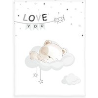Klaus Hering 1440226014 - babybest® Microfaserflausch-Decke, Sleeping little bear, 75x100 cm von Klaus Herding GmbH