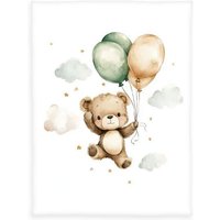 Klaus Hering 1440227014 - babybest® Microfaserflausch-Decke, Ballon Teddy, 75x100 cm von Klaus Herding GmbH