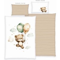 Klaus Hering 2485427063 - babybest® Bettwäsche, Ballon Teddy, Made in Green, 40x60+100x135 cm von Klaus Herding GmbH