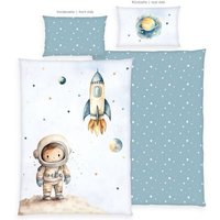 Klaus Hering 2485434063 - babybest® Bettwäsche, Kleiner Astronaut, Made in Green, 40x60+100x135 cm von Klaus Herding GmbH
