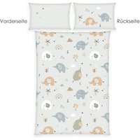Klaus Hering 2685361063 - babybest® Flanell-Bettwäsche, Elephants, Made in Green, 40x60+100x135 cm von Klaus Herding GmbH