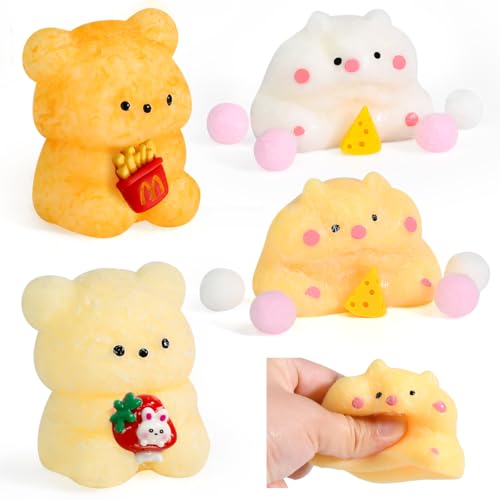 Kleemeiero 2 Stück Hamster Squeeze Toy + 2 Stück Bären Squishey Squeeze Toys, Anti Stress Spielzeug Squishy Fidget Toys Sensory Toys Squishy Dehnig Squeeze Bär Hamster Quetsch Spielzeug für Kinder Kleemeiero 2 Stück Hamster Squeeze Toy + 2 Stück Bären Squishey Squeeze Toys, Anti Stress Spielzeug Squishy Fidget Toys Sensory Toys Squishy Dehnig Squeeze Bär Hamster Quetsch Spielzeug für Kinder von Kleemeiero