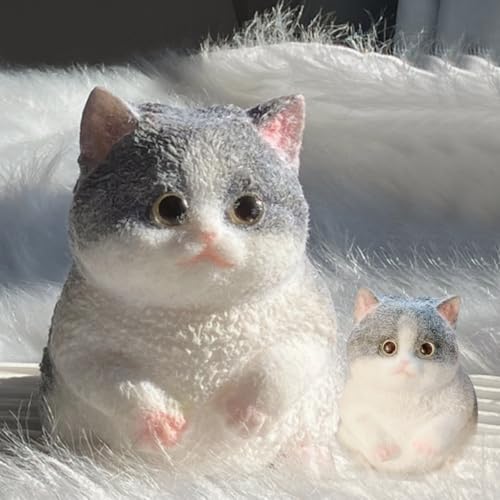 Kleemeiero 2 Stück Stress Katze Stress Spielzeug Taba Squishy Katze Toy Anti Stress Katze Spielzeug Squishy Fufu Squishy Spielzeuge Katzen Sensorik Spielzeug Fidget Spielzeuge Geschenk, 2 Größen von Kleemeiero