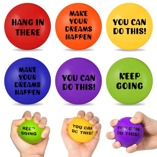 Kleemeiero 6 Stück Stressball Erwachsene Antistressball Anti Stress Bälle Geschenke 6.3cm Durchmesser Motivierende Stressabbau Quetschball Stressbälle Knautschball Anti Stress Spielzeug für Angst von Kleemeiero