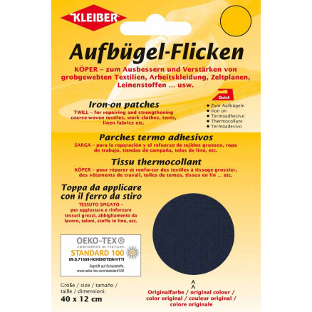 Kleiber Aufbügel-Flicken Baumwolle Marineblau 40x12cm - 1 Stk Kleiber Aufbügel-Flicken Baumwolle Marineblau 40x12cm - 1 Stk von Kleiber