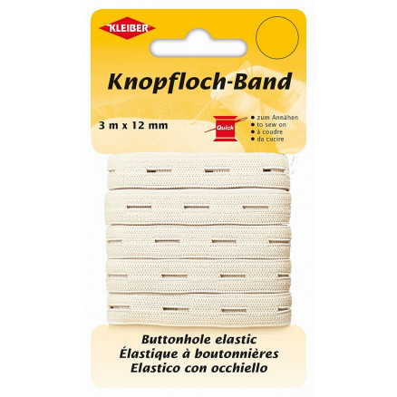 Kleiber Knopflochelastik Weiß 12mm - 3m von Kleiber
