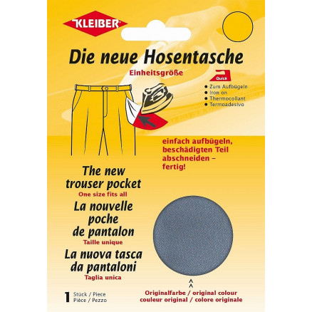 Kleiber Reparatur-Hosentaschen zum Aufbügeln Dunkelgrau 23x18,5cm - 1 Stk von Kleiber