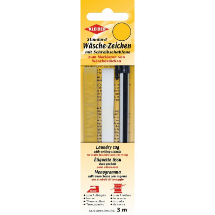 Kleiber Wäsche-Zeichen/Markierer Set Weiß 1cm - 3m von Kleiber