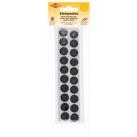 Kleiber selbstklebende Klettband-Punkte Schwarz Ø16mm - 40 Stk von Kleiber