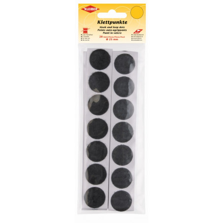 Kleiber selbstklebende Klettband-Punkte Schwarz Ø25mm - 28 Stk von Kleiber