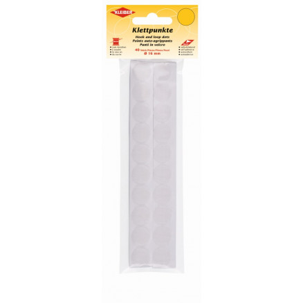 Kleiber selbstklebende Klettband-Punkte Weiß Ø16mm - 40 Stk von Kleiber