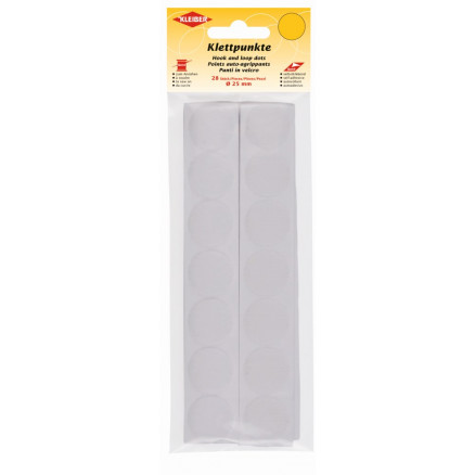 Kleiber selbstklebende Klettband Punkte Weiß Ø25mm - 28 Stk von Kleiber