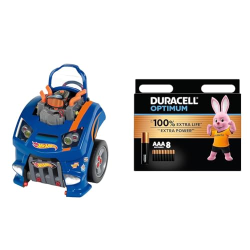 Klein Theo 2822 Hot Wheels Montageauto I Motorblock mit lehrreichen Reparatur-Funktionen I Batteriebetriebene Schweinwerfer und Hupe I Maße: 43 cm x 40 cm x 52,5 cm I Spielzeug für Kinder ab 3 Jahren von Theo Klein