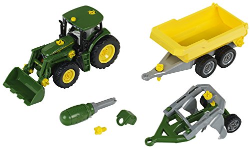 Theo Klein 3904 John Deere Traktor mit Kippmuldenanhänger und Pflug von Klein